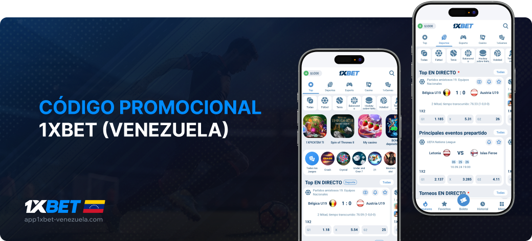 Código Promocional 1xBet (Venezuela) - App 1xbet Venezuela