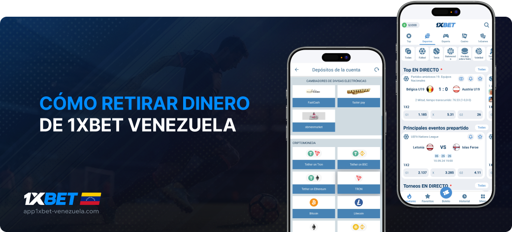 Cómo retirar dinero de 1xBet Venezuela - App 1xbet Venezuela